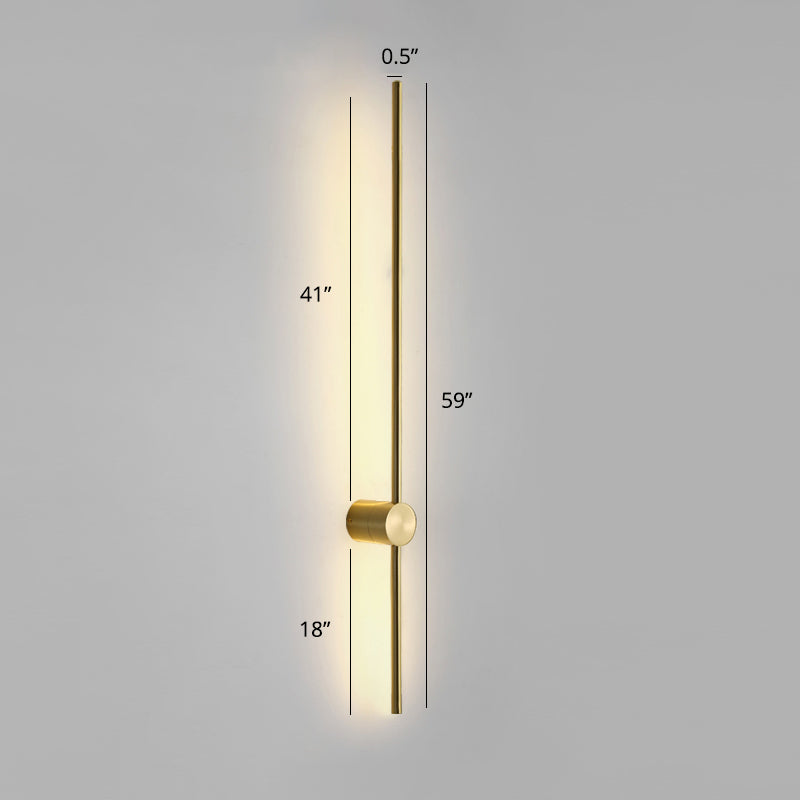 Swivelable Stick Wall Sconce Lighting Minimalist Metal Bedside LED Wall Mount Light Gold 23.5" White Clearhalo 'Cast Iron' 'Glass' 'Industrial' 'Modern wall lights' 'Modern' 'Tiffany' 'Traditional wall lights' 'Wall Lamps & Sconces' 'Wall Lights' Lighting' 2307870