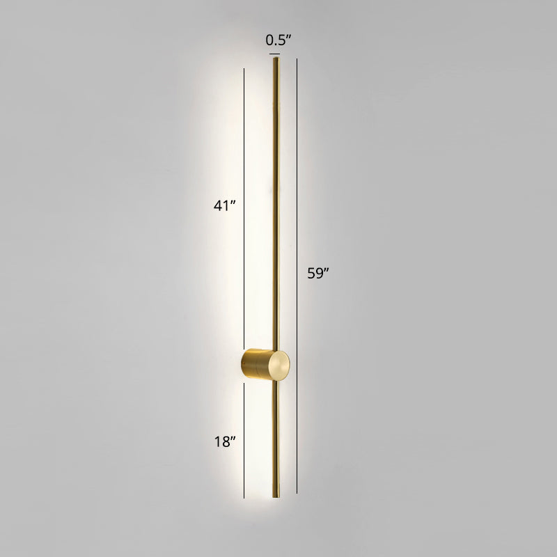 Swivelable Stick Wall Sconce Lighting Minimalist Metal Bedside LED Wall Mount Light Gold 23.5" Third Gear Clearhalo 'Cast Iron' 'Glass' 'Industrial' 'Modern wall lights' 'Modern' 'Tiffany' 'Traditional wall lights' 'Wall Lamps & Sconces' 'Wall Lights' Lighting' 2307869