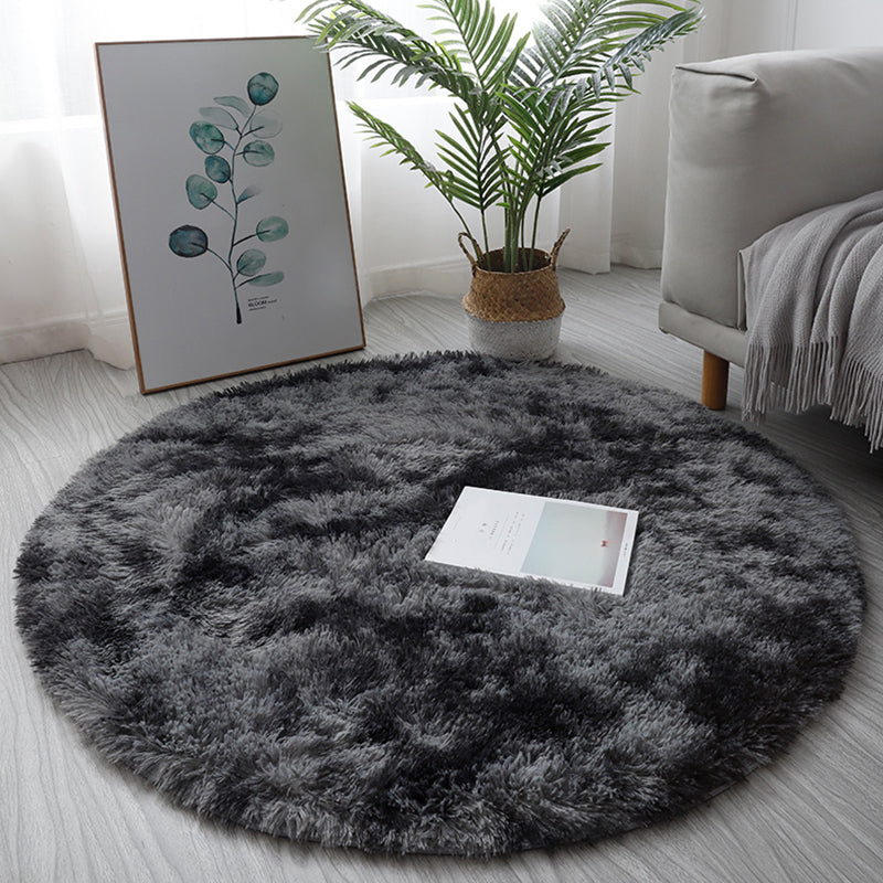 Multi Colored Fancy Rug Polyster Solid Colored Area Carpet Non-Slip Backing Pet Friendly Easy Care Indoor Rug for Room White Clearhalo 'Area Rug' 'Casual' 'Rugs' Rug' 2309167
