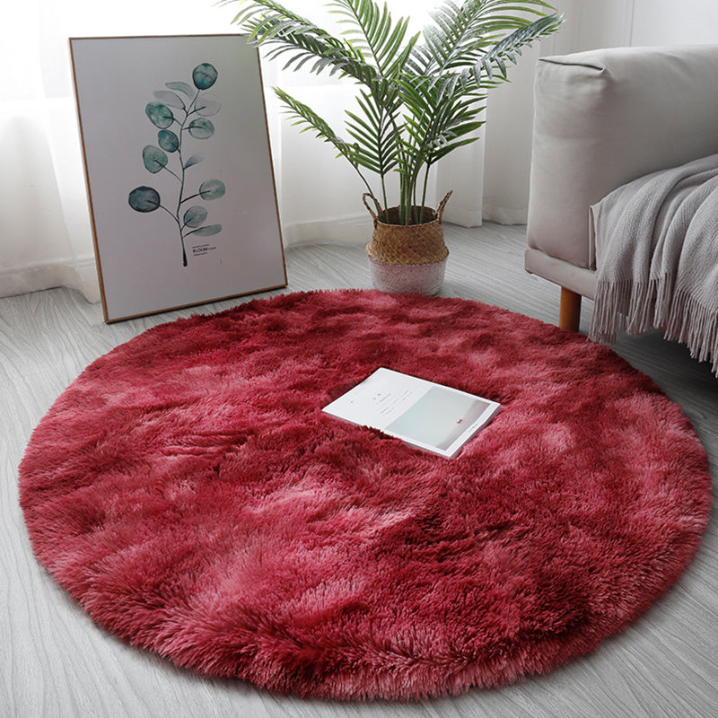 Multi-Colored Fancy Polyester Solid Colored Area Carpet with Non-Slip Backing, Pet Friendly, Easy Care Indoor Rug for Room