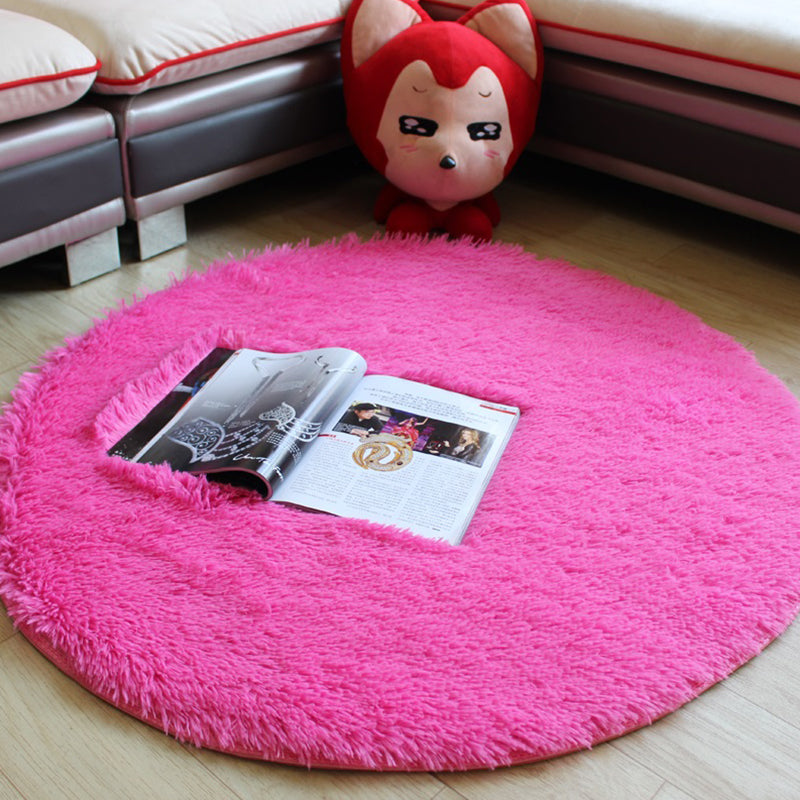 Multi Colored Fancy Rug Polyster Solid Colored Area Carpet Non-Slip Backing Pet Friendly Easy Care Indoor Rug for Room Nude Pink Clearhalo 'Area Rug' 'Casual' 'Rugs' Rug' 2309165