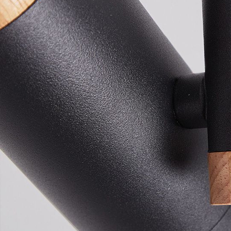 Taavita Tubular Semi-Flush Mount Spotlight Metallic Living Room Track Light with Wood Cap - Modern Design, 2-5 Lights, Available in Black, White, and Grey, LED Bulb Included, 39 Watts & Under