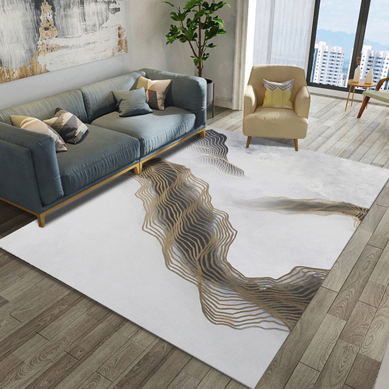 Artistic Geometric Abstract Line Rug Multicolor Modern Carpet Synthetics Anti-Slip Backing Pet-Friendly Rug for Great Room Gray Blue Clearhalo 'Area Rug' 'Modern' 'Rugs' Rug' 2317001