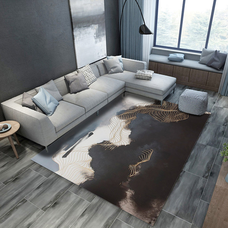 Artistic Geometric Abstract Line Rug Multicolor Modern Carpet Synthetics Anti-Slip Backing Pet-Friendly Rug for Great Room Silver Gray Clearhalo 'Area Rug' 'Modern' 'Rugs' Rug' 2316997