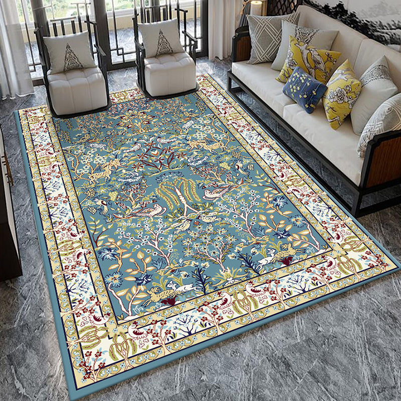 Formal Living Room Rug Multi Color Plant Print Indoor Rug Polypropylene Anti-Slip Backing Pet Friendly Carpet White Clearhalo 'Area Rug' 'Modern' 'Rugs' Rug' 2333253