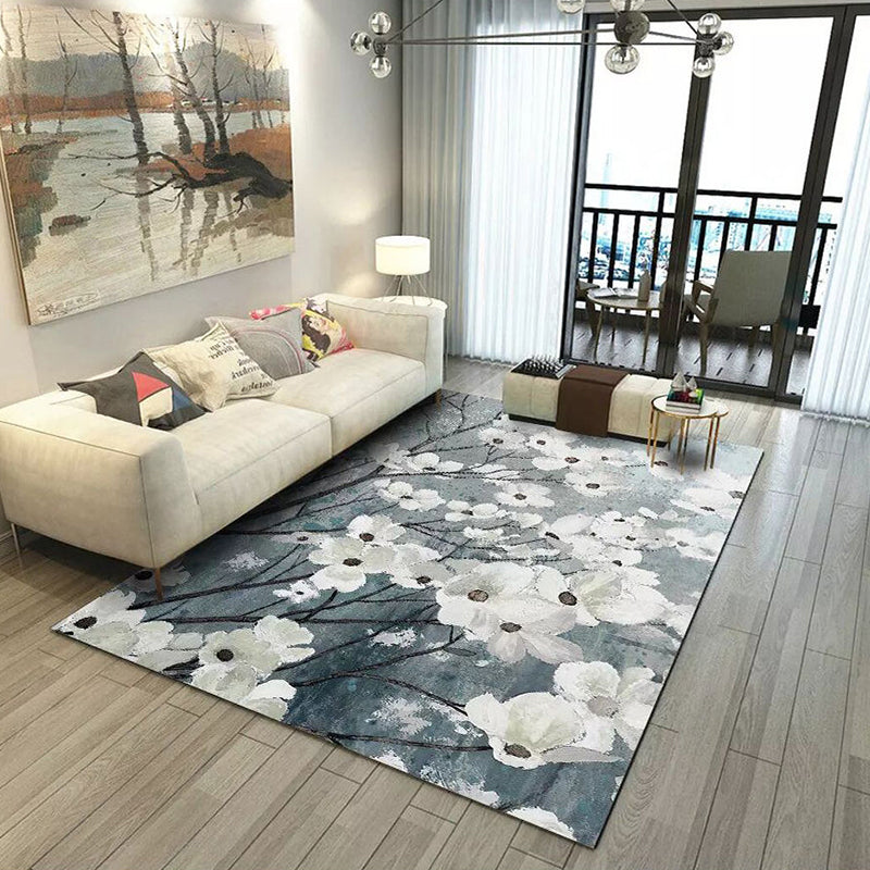 Formal Living Room Rug Multi Color Plant Print Indoor Rug Polypropylene Anti-Slip Backing Pet Friendly Carpet Clearhalo 'Area Rug' 'Modern' 'Rugs' Rug' 2333244