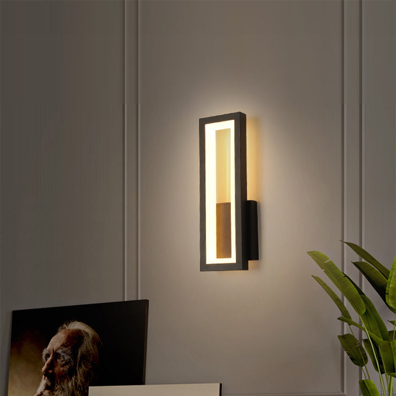 Minimalism Rectangle Wall Sconce Lighting Taavita Gold Metal Foyer LED Wall Mount Light Fixture
