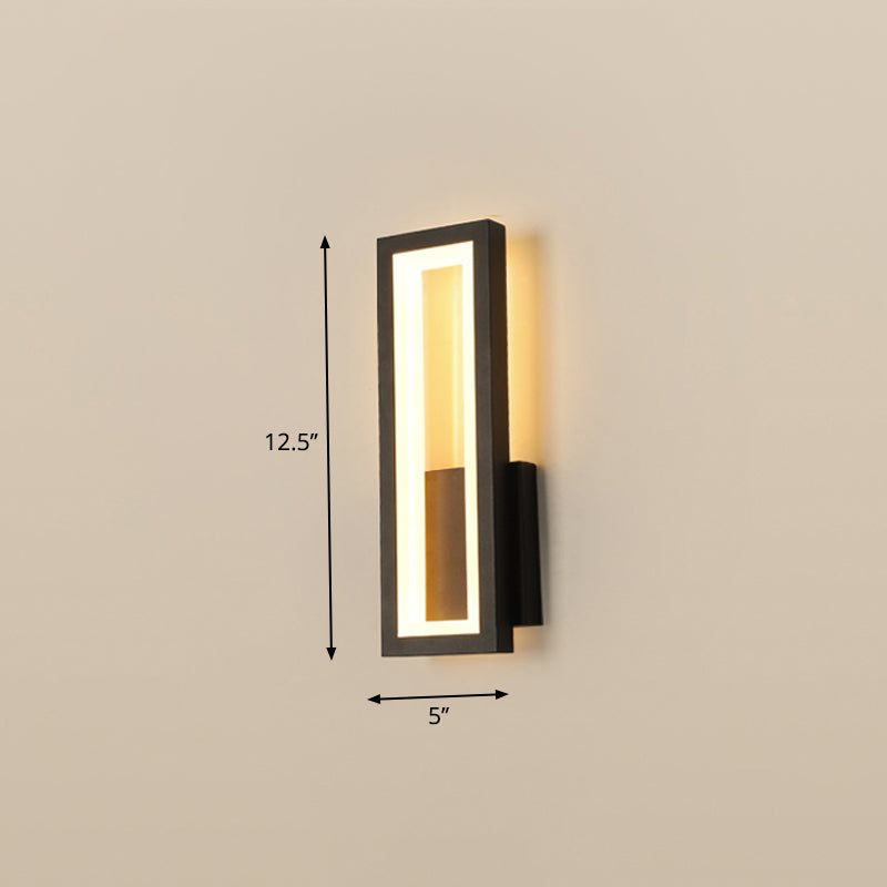 Minimalism Rectangle Wall Sconce Lighting Taavita Gold Metal Foyer LED Wall Mount Light Fixture