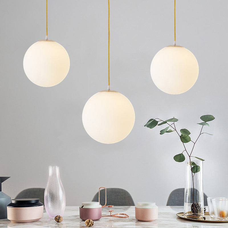 Taavita Minimalistic Gold Hanging Lamp 1-Light Glass Pendant Light for Dining Room