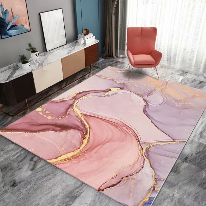 Casual Living Room Rug Multi-Color Abstract Printed Area Carpet Synthetics Non-Slip Backing Pet Friendly Indoor Rug Green Clearhalo 'Area Rug' 'Modern' 'Rugs' Rug' 2362096