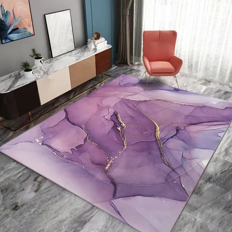 Casual Living Room Rug Multi-Color Abstract Printed Area Carpet Synthetics Non-Slip Backing Pet Friendly Indoor Rug Rose Pink Clearhalo 'Area Rug' 'Modern' 'Rugs' Rug' 2362094