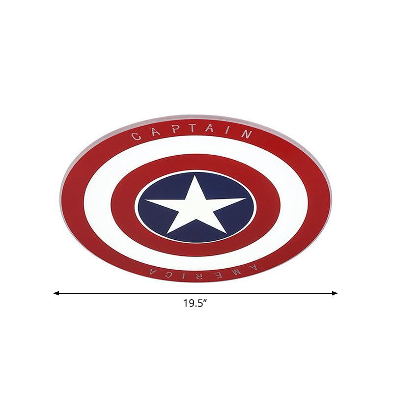 Taavita Acrylic Circular LED Ceiling Fixture with Star Flush Mount Light in Red and Blue for Boys' Bedroom