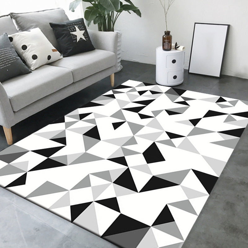 Simple Living Room Rug Multi Color Geometric Print Indoor Rug Non-Slip Backing Pet Friendly Area Carpet Black Clearhalo 'Area Rug' 'Modern' 'Rugs' Rug' 2362631