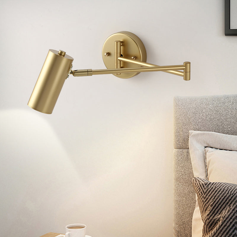 Taavita Night Wall Mount Reading Lamp Metal 1 Bulb Postmodern Wall Light with Retractable Arm, Gold Black, Modern, Interiors, E26/E27, 220V-240V/110V-120V