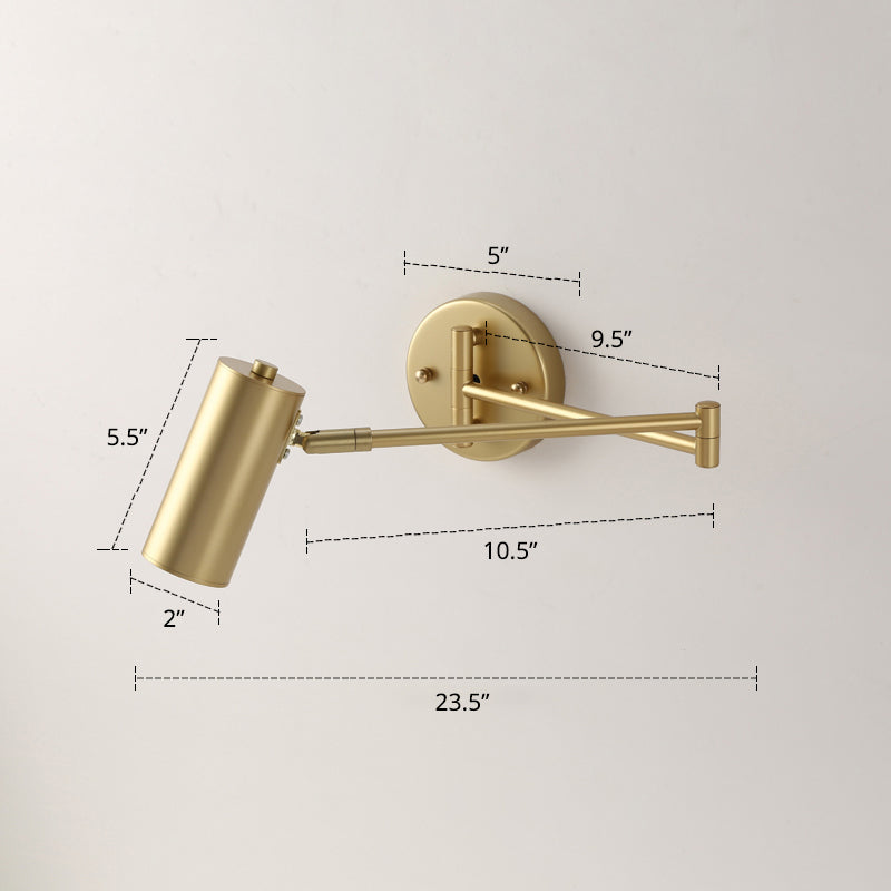 Taavita Night Wall Mount Reading Lamp Metal 1 Bulb Postmodern Wall Light with Retractable Arm, Gold Black, Modern, Interiors, E26/E27, 220V-240V/110V-120V
