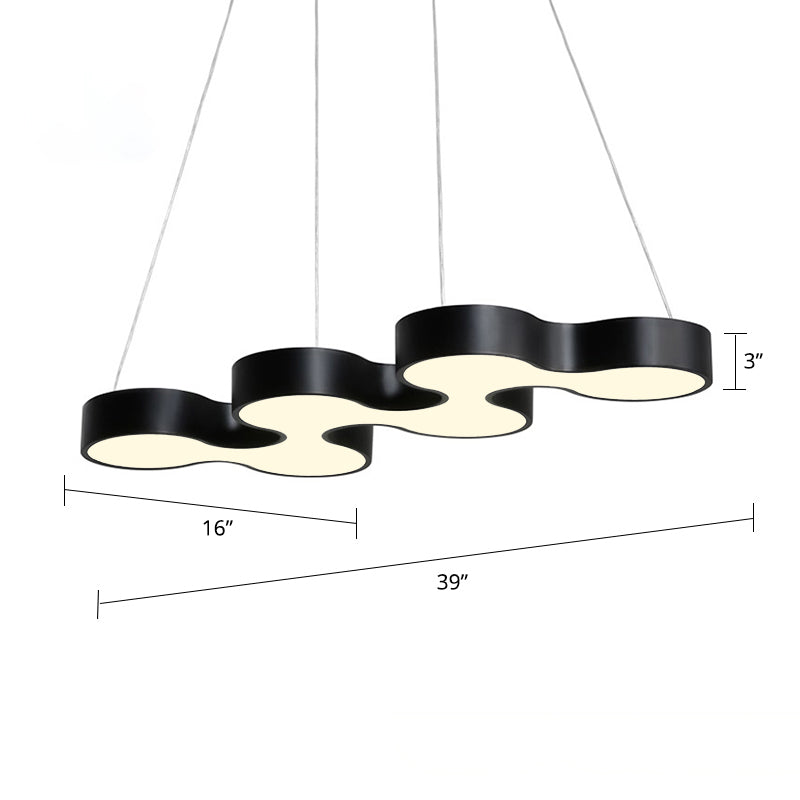 Meandering LED Ceiling Light Novelty Modern Metal Office Chandelier Light Fixture White White Clearhalo 'Ceiling Lights' 'Chandeliers' 'Modern Chandeliers' 'Modern' Lighting' 2373612