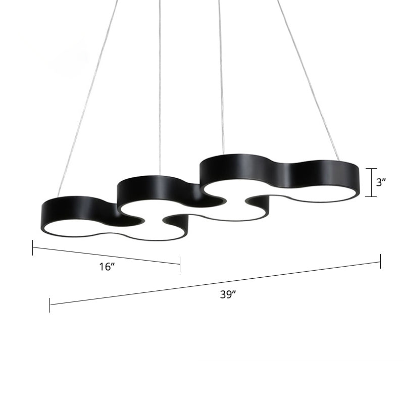 Taavita Modern Meandering LED Ceiling Light Chandelier - Novelty Metal Office Fixture