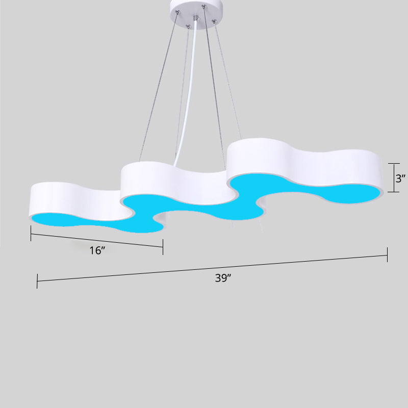 Meandering LED Ceiling Light Novelty Modern Metal Office Chandelier Light Fixture Black Natural Clearhalo 'Ceiling Lights' 'Chandeliers' 'Modern Chandeliers' 'Modern' Lighting' 2373604