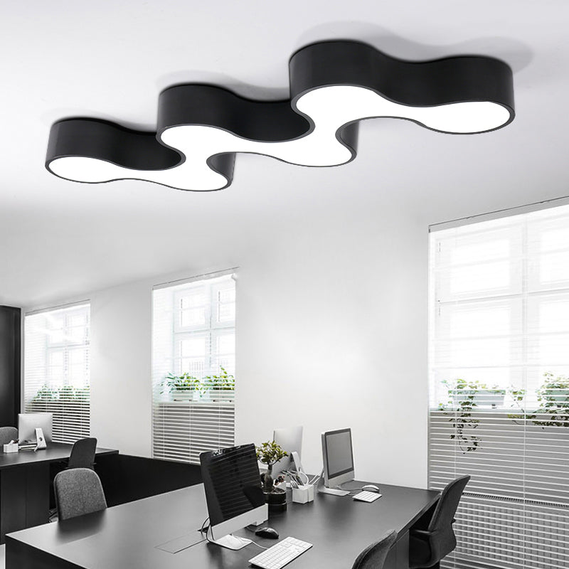 Taavita Modern Meandering LED Ceiling Light Chandelier - Novelty Metal Office Fixture