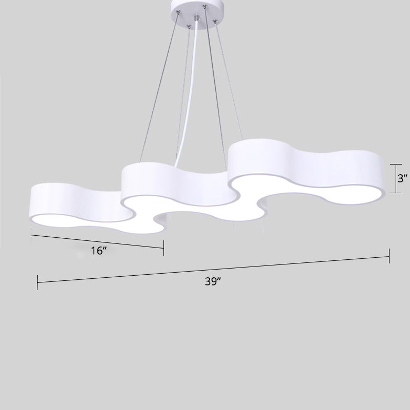 Meandering LED Ceiling Light Novelty Modern Metal Office Chandelier Light Fixture Clearhalo 'Ceiling Lights' 'Chandeliers' 'Modern Chandeliers' 'Modern' Lighting' 2373607