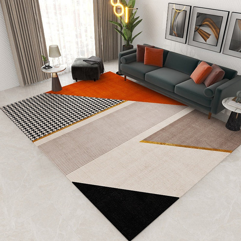 Formal Geometric Print Rug Multi Color Polypropylene Indoor Rug Pet Friendly Machine Washable Carpet for Living Room Yellow-Red Clearhalo 'Area Rug' 'Modern' 'Rugs' Rug' 2374694