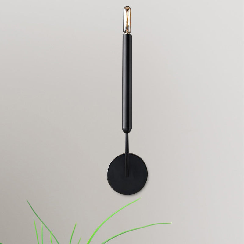 1/2 Tube Lamp Traditional Metal Light in Black/Brass for Dining Room - Wall Lamp with 1-2 Lights, LED/Bulb/Fluorescent, 15-19 Inches Height, E12/E14 Bulb Base, 39 Watts max.