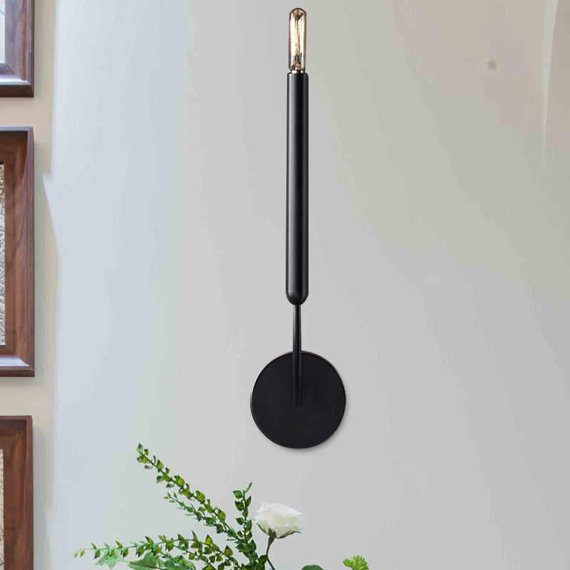 1/2 Tube Lamp Traditional Metal Light in Black/Brass for Dining Room - Wall Lamp with 1-2 Lights, LED/Bulb/Fluorescent, 15-19 Inches Height, E12/E14 Bulb Base, 39 Watts max.
