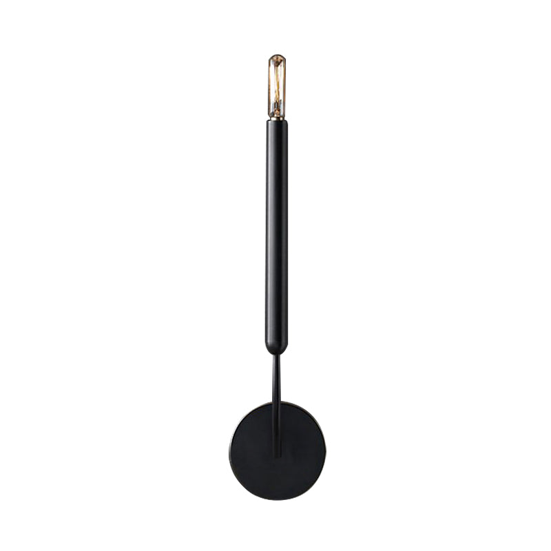 1/2 Tube Lamp Traditional Metal Light in Black/Brass for Dining Room - Wall Lamp with 1-2 Lights, LED/Bulb/Fluorescent, 15-19 Inches Height, E12/E14 Bulb Base, 39 Watts max.