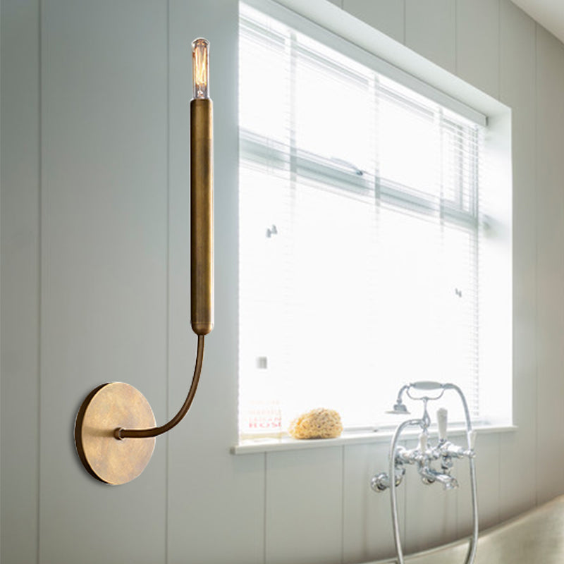 1/2 Bulbs Tube Wall Lamp Tradition Metal Sconce Light Fixture in Black/Brass for Dining Room Clearhalo 'Wall Lamps & Sconces' 'Wall Lights' Lighting' 239826