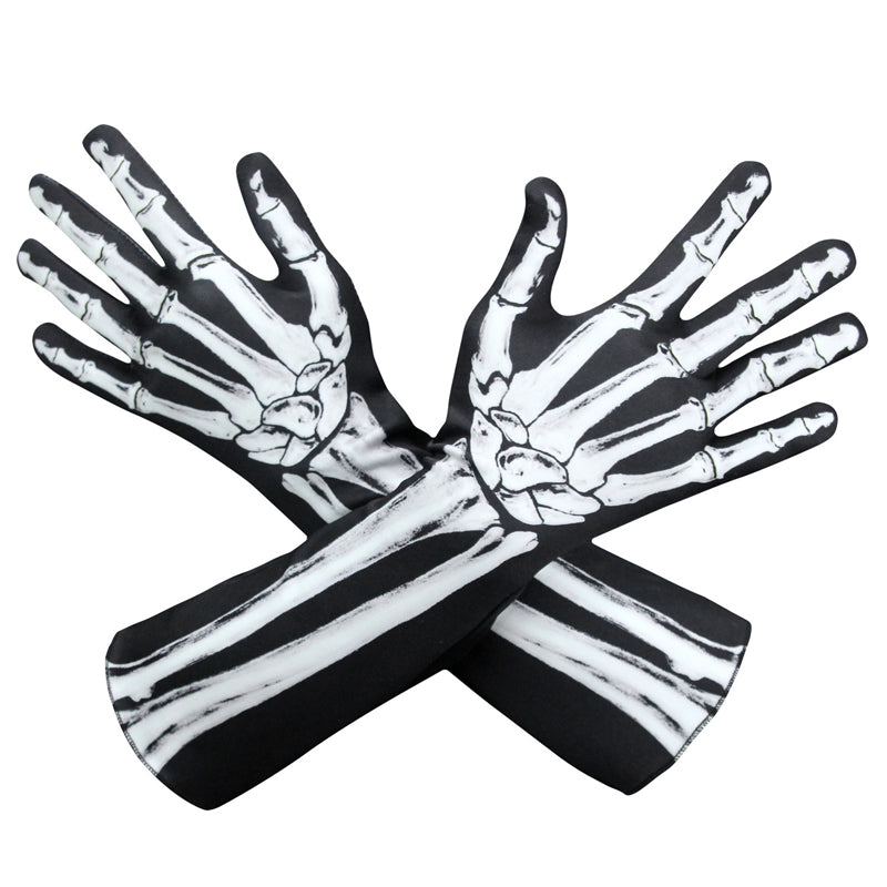 Double-Sided Skull Print Halloween Gloves β Soft, Breathable Costume Accessory