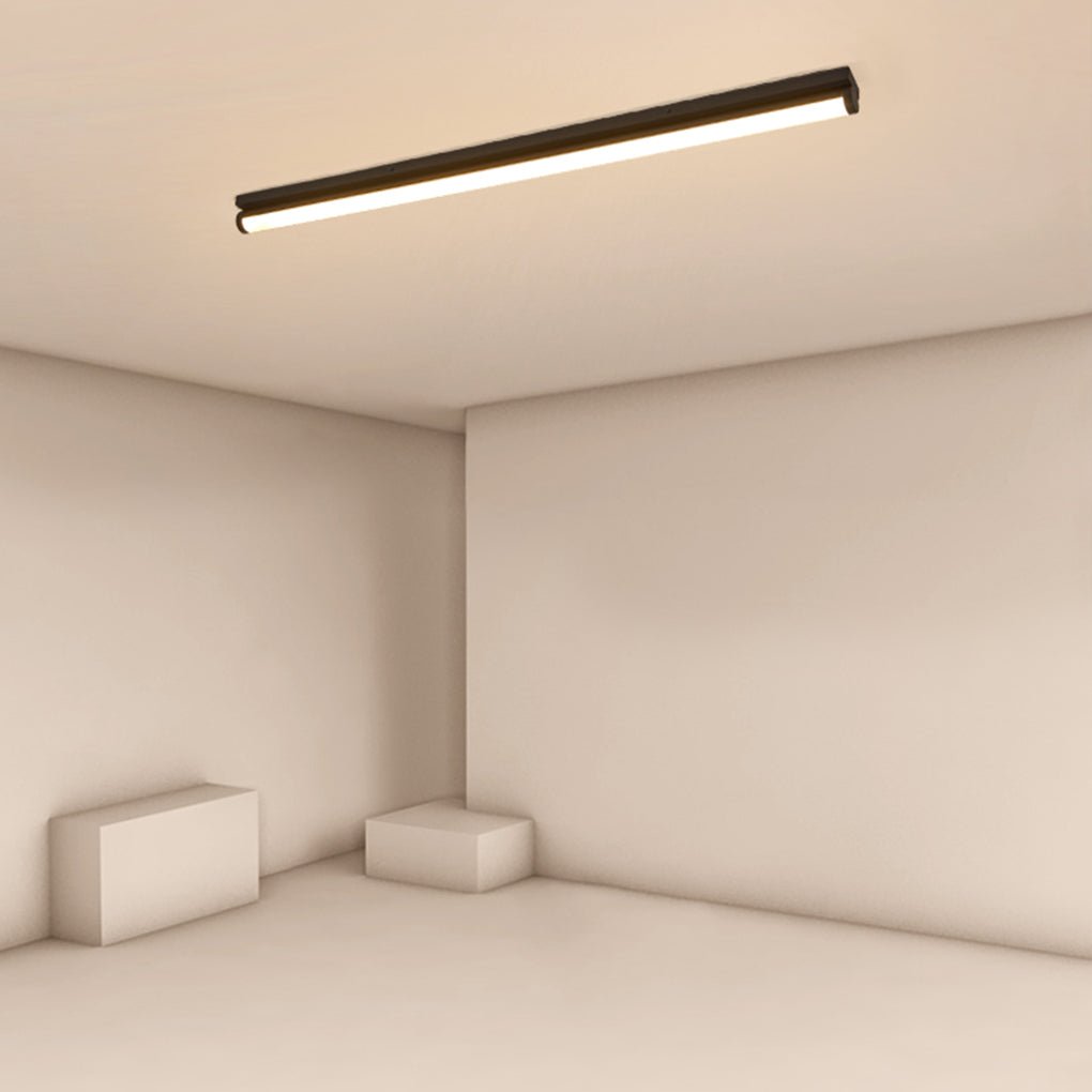 24'' 30'' Rectangular LED Modern Flush Mount Lighting White Black Ceiling Lights - Dazuma