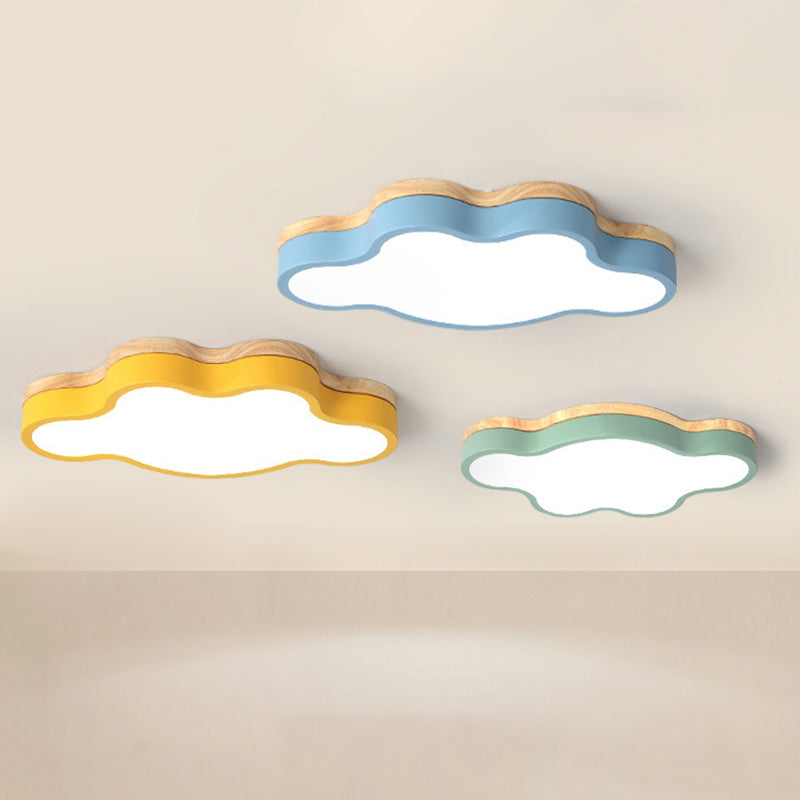 Taavita Cloud Shape Flushmount Ceiling Light Macaron Loft LED Ceiling Lamp for Kids' Bedroom