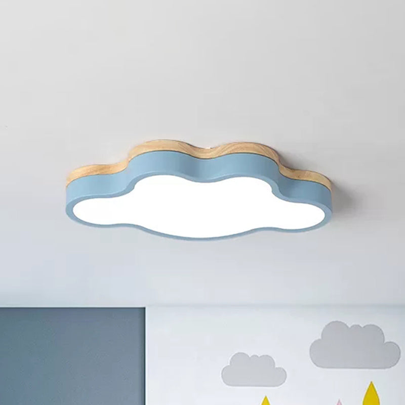 Acrylic Cloud Shape Flush Ceiling Light Macaron Loft LED Ceiling Lamp for Kid Bedroom Clearhalo 'Ceiling Lights' 'Close To Ceiling Lights' 'Close to ceiling' 'Flush mount' Lighting' 241233