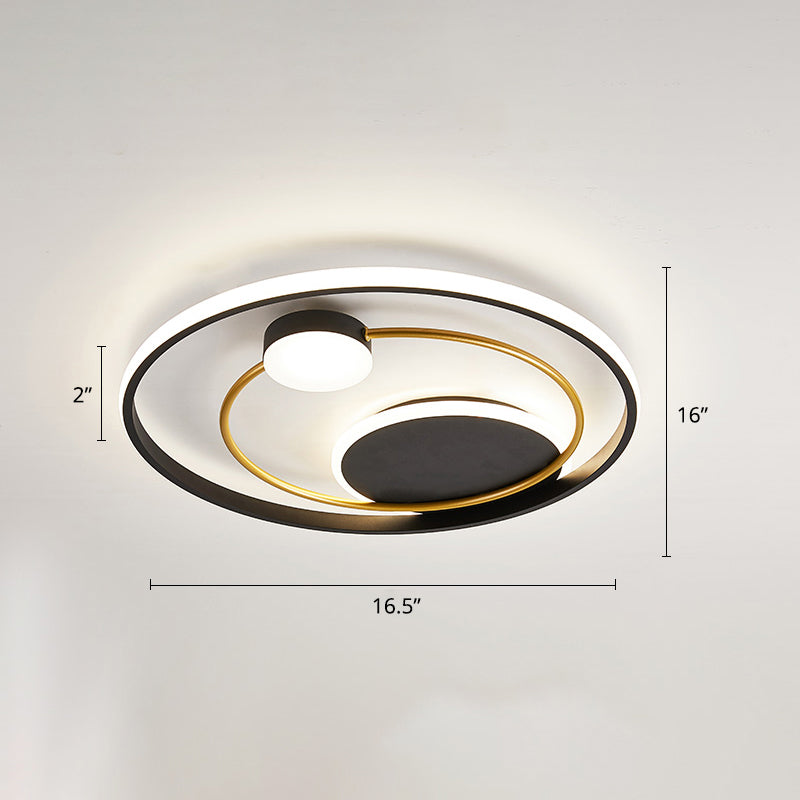 Metal Circular Flush Mount Led Light Postmodern Ceiling Mount Light Fixture for Bedroom Clearhalo 'Ceiling Lights' 'Close To Ceiling Lights' 'Close to ceiling' 'Flush mount' Lighting' 2424074