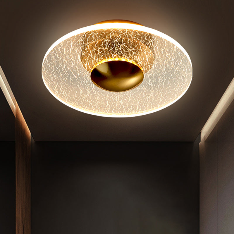 Taavita Acrylic Disc Semi Flush Mount Ceiling Light - Postmodern Clear LED Lamp for Corridor