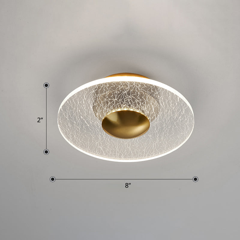 Taavita Acrylic Disc Semi Flush Mount Ceiling Light - Postmodern Clear LED Lamp for Corridor