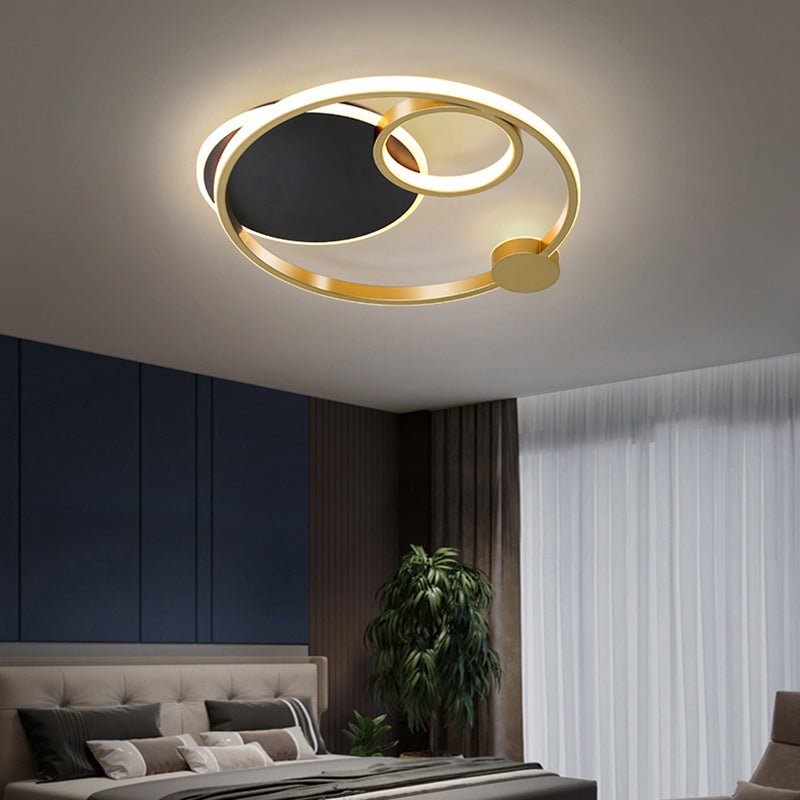 Postmodern Multi-Ring Flushmount Ceiling Lamp Metal LED Flush Mount Lighting for Bedroom