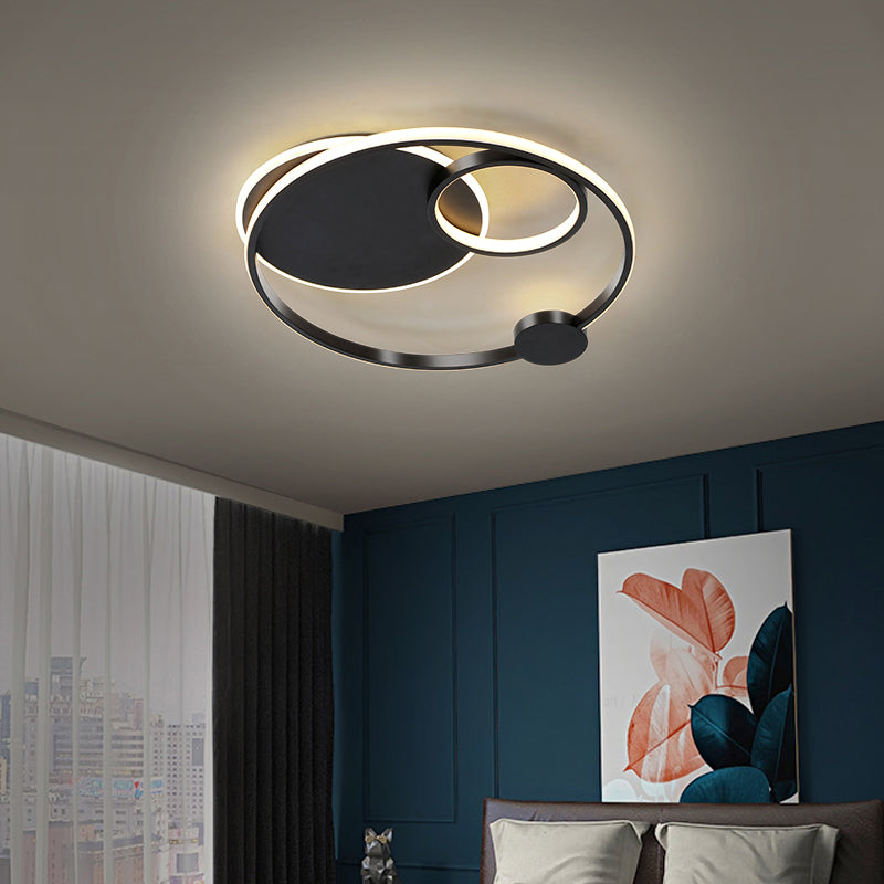 Multi-Ring Flushmount Ceiling Lamp Postmodern Metal Bedroom LED Flush Mount Lighting Clearhalo 'Ceiling Lights' 'Close To Ceiling Lights' 'Close to ceiling' 'Flush mount' Lighting' 2424228