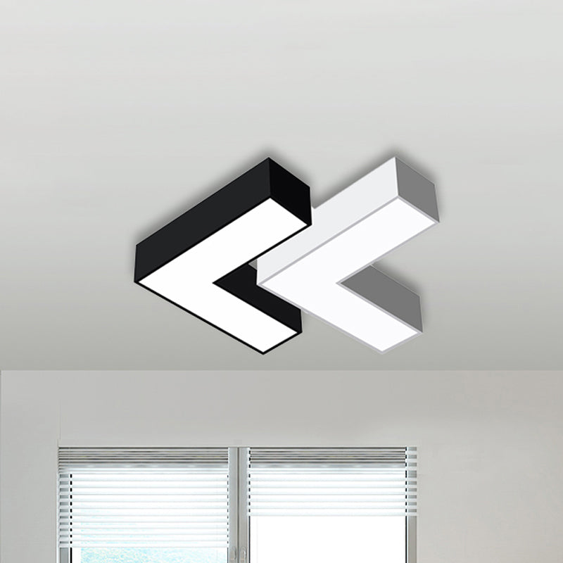 Taavita Metal Flush Mount Modern LED Flush Ceiling Light 10"/14" Wide in White/Black with Opaline Diffuser for Office