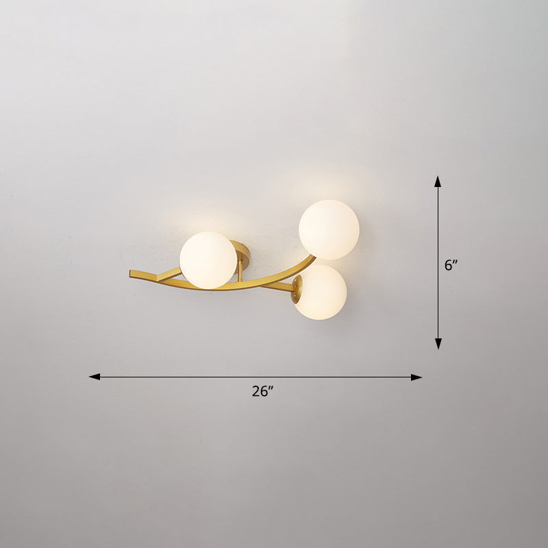 Taavita Semi Flush Mount Lighting Postmodern Ball Glass Ceiling Light for Living Room - Black Gold Finish, Multiple Sizes, 3-7 Lights, Cognac Milk White Smoke Grey Shades, Modern Style