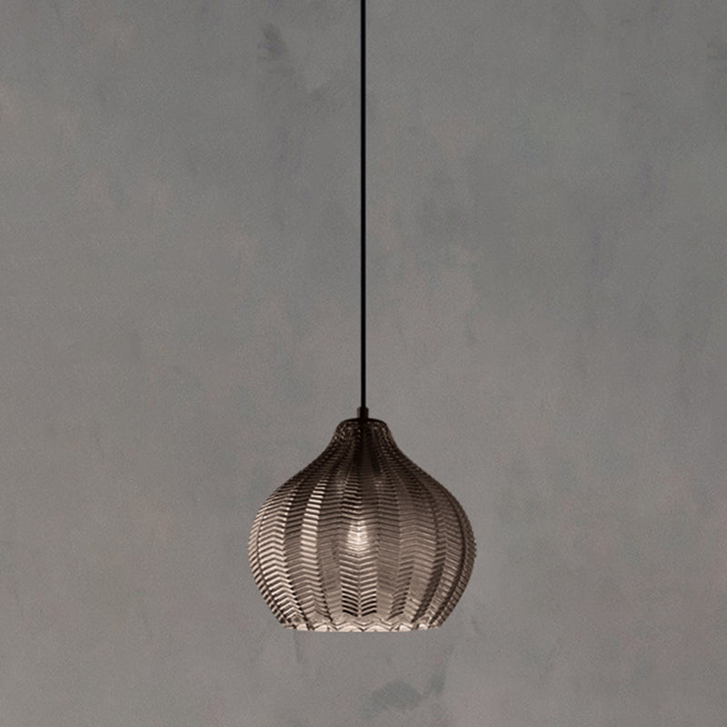 Wavy Glass Shaded Hanging Lamp Nordic Style Single Pendant Ceiling Light for Dining Room Clearhalo 'Ceiling Lights' 'Chandeliers' 'Glass shade' 'Glass' 'Modern Pendants' 'Modern' 'Pendant Lights' 'Pendants' Lighting' 2462441