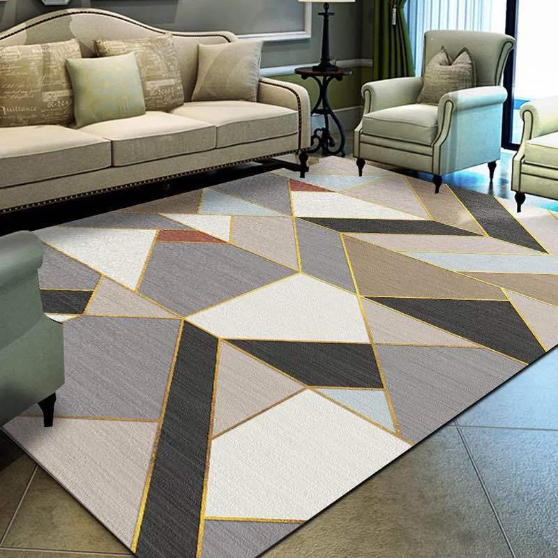 Nordic Living Room Rug Multicolored Geometric Printed Indoor Rug Anti-Slip Backing Pet Friendly Area Carpet Dark Gray Clearhalo 'Area Rug' 'Modern' 'Rugs' Rug' 2463284
