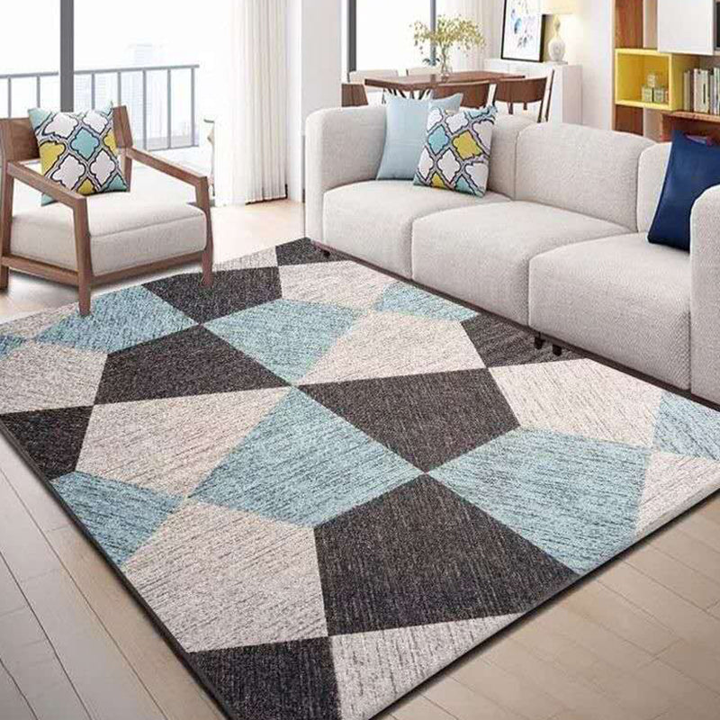 Nordic Living Room Rug Multicolored Geometric Printed Indoor Rug Anti-Slip Backing Pet Friendly Area Carpet Gray-Khaki Clearhalo 'Area Rug' 'Modern' 'Rugs' Rug' 2463280