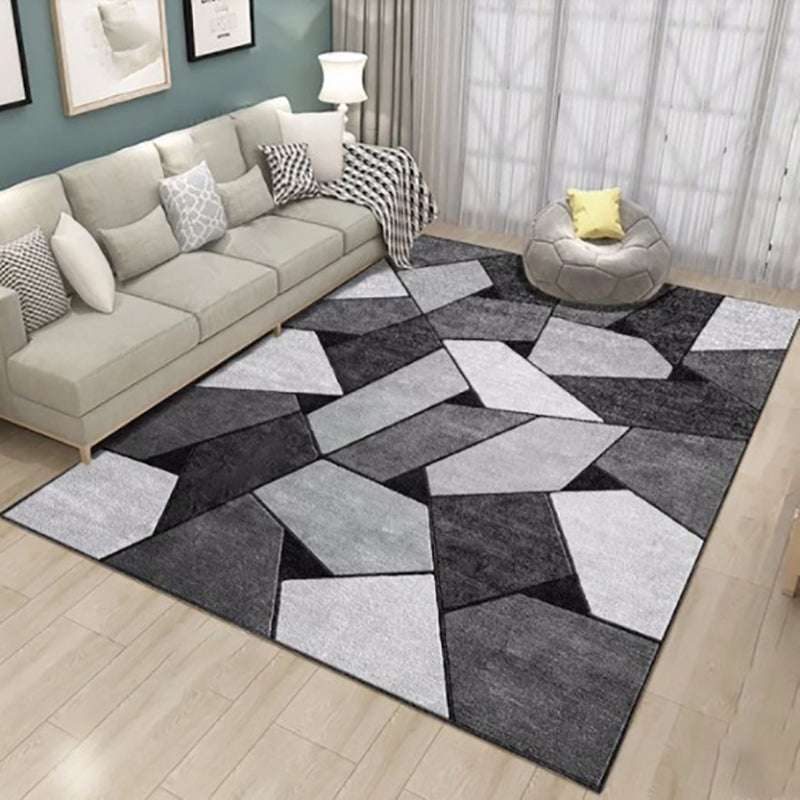 Nordic Living Room Rug Multicolored Geometric Printed Indoor Rug Anti-Slip Backing Pet Friendly Area Carpet Gray-Blue Clearhalo 'Area Rug' 'Modern' 'Rugs' Rug' 2463278
