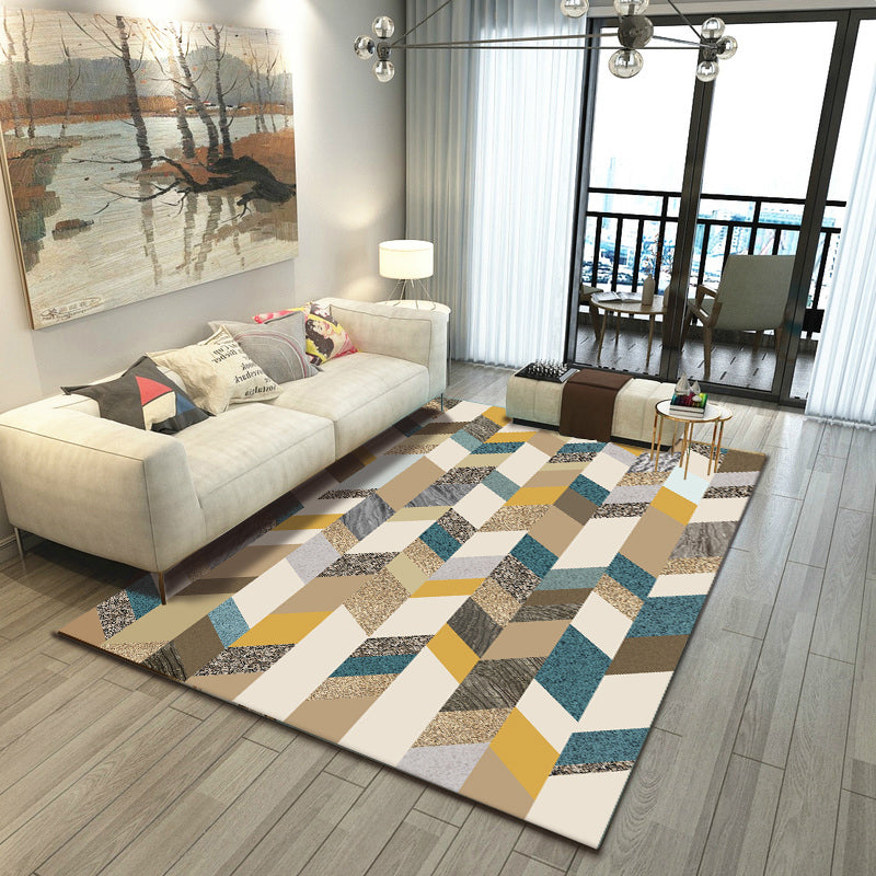 Relaxing Living Room Rug Multi Color Geometric Pattern Area Carpet Polypropylene Non-Slip Backing Washable Area Rug Clearhalo 'Area Rug' 'Modern' 'Rugs' Rug' 2463763