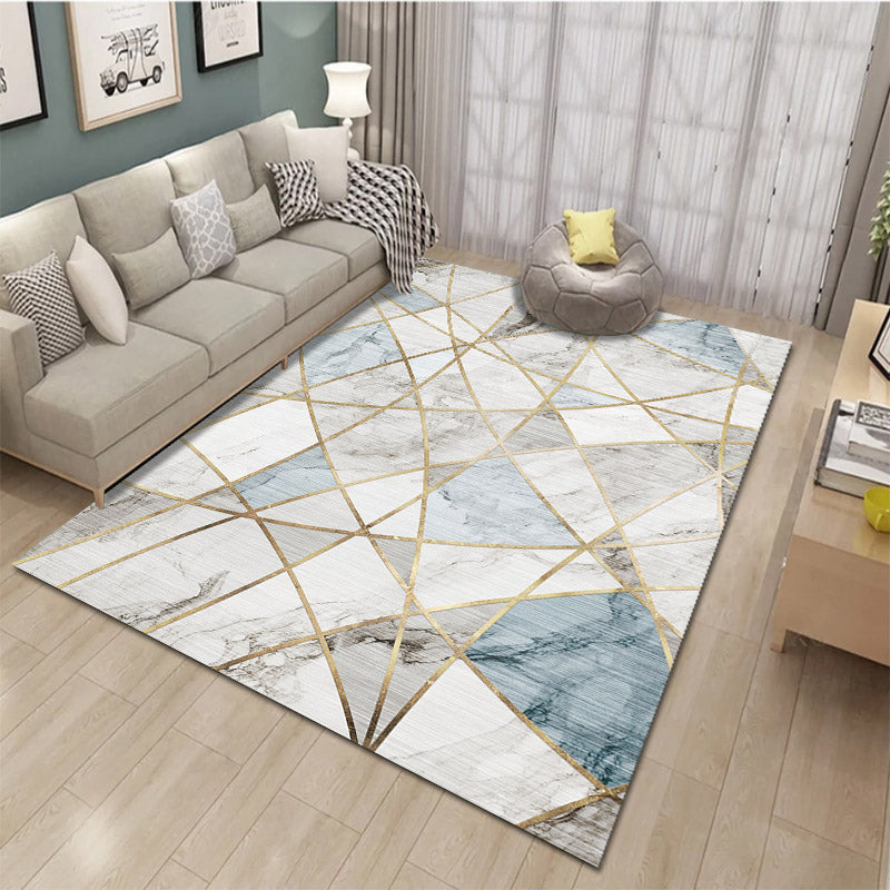Relaxing Living Room Rug Multi Color Geometric Pattern Area Carpet Polypropylene Non-Slip Backing Washable Area Rug Khaki Clearhalo 'Area Rug' 'Modern' 'Rugs' Rug' 2463758