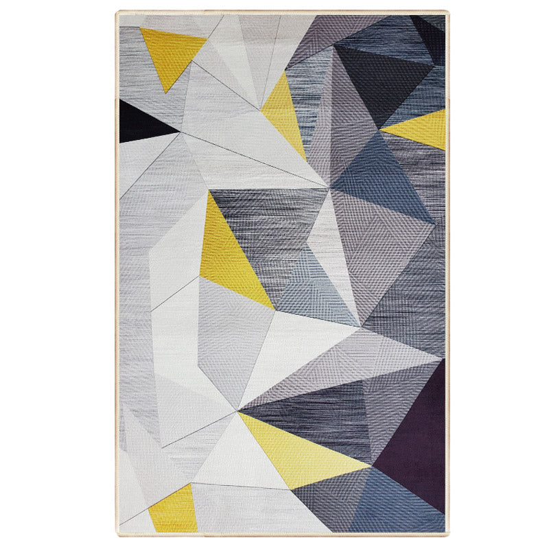 Relaxing Multi-Color Geometric Pattern Living Room Rug Area Carpet with Taavita Non-Slip Backing - Washable Area Rug