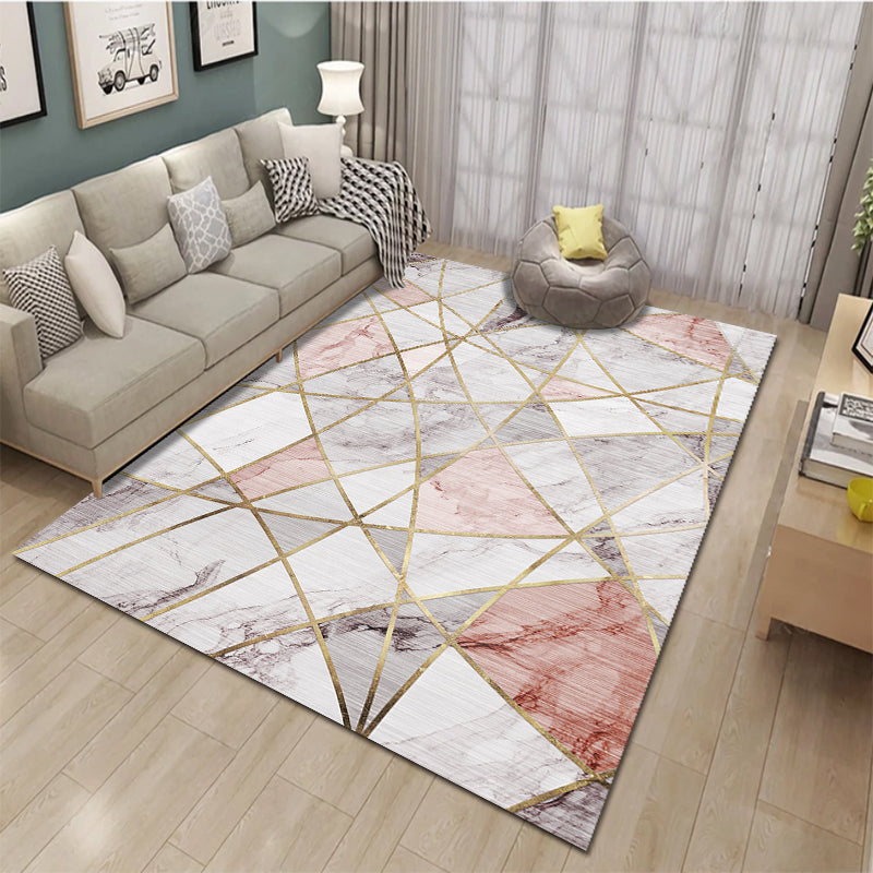 Relaxing Living Room Rug Multi Color Geometric Pattern Area Carpet Polypropylene Non-Slip Backing Washable Area Rug Clearhalo 'Area Rug' 'Modern' 'Rugs' Rug' 2463765