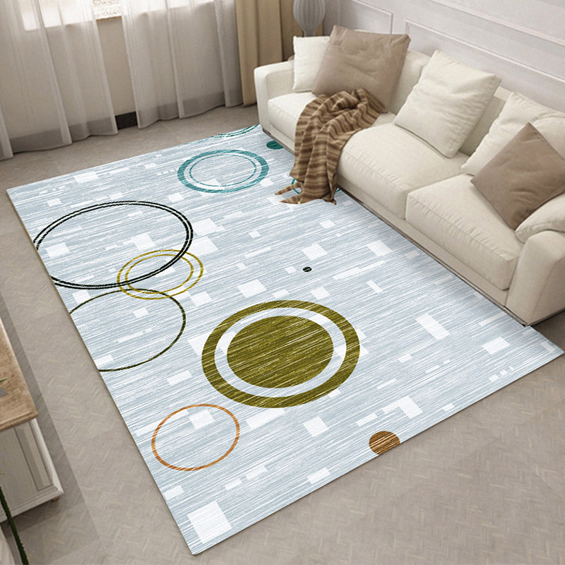 Relaxing Living Room Rug Multi Color Geometric Pattern Area Carpet Polypropylene Non-Slip Backing Washable Area Rug Dark Blue Clearhalo 'Area Rug' 'Modern' 'Rugs' Rug' 2463768