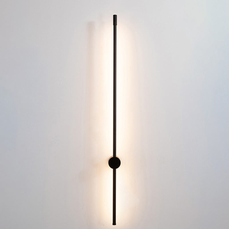 Slim Rod Stairs Sconce Lamp Aluminum Minimalist LED Wall Mounted Lighting Fixture Black 39" Clearhalo 'Cast Iron' 'Glass' 'Industrial' 'Modern wall lights' 'Modern' 'Tiffany' 'Traditional wall lights' 'Wall Lamps & Sconces' 'Wall Lights' Lighting' 2466401